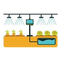 Automated Hydroponic Farming System With Water Circulation vector