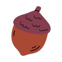 Charming autumn acorn illustration, perfect for seasonal designs, nature themes, and fall decor. Ideal for use in invitations, crafts, and prints. A cozy, rustic touch for any autumn project. vector