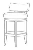 a drawing of a stool with a seat vector