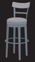 a bar chair with a seat and backrest vector