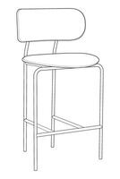 outline drawing of a chair with a seat vector