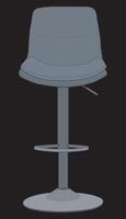 a gray bar stool with a black background vector