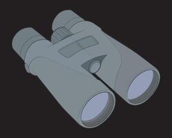 a pair of binoculars on a isolated black background vector