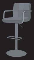 a gray bar stool with a foot rest vector