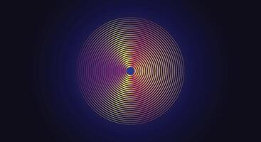abstract radiant circle with hypnotic glow on dark background design template vector