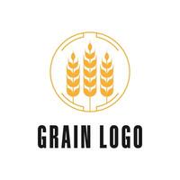 grain logo design concept with label circle idea vector
