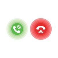 call phone icon button answer and decline design template vector
