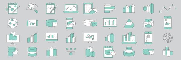 A set of icons that are made up of various items vector