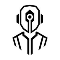 Artificial intelligence, outline robot icon. Simple design vector