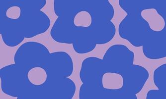 Groovy flowers background. Floral hand drawn naive pattern. Abstract minimal design in 60-70s retro hippie style vector