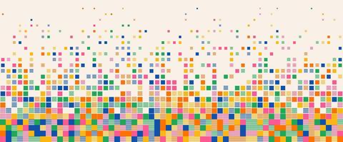 Fun abstract bottom border in trendy bright colors. Festive minimal background, panoramic banner template for ad, web page, poster vector