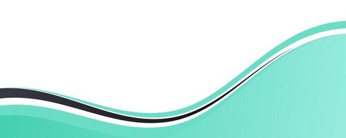 Stylish teal wave border design abstract vector