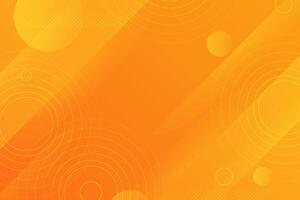 Orange abstract background with geometric circles and lines vector