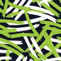 Abstract seamless wavy shapes line pattern, hand drawn green colored background vector