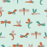 Dragonfly Seamless Pattern Background for Print Fabric Surface Fashion Wrapping vector
