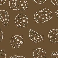 Outline Cookies Pattern Repeat Seamless for Wallpaper Background Cover Packaging vector