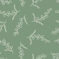 Outline Mimosa Seamless Pattern Background for Surface Print Fabric Fashion Wrapping vector