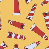 Lighthouse Seamless Pattern Background for Surface Print Fabric Fashion Wrapping vector