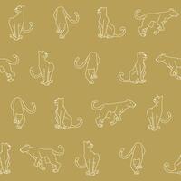 Outline Panther Seamless Pattern Background for Print Fabric Surface Fashion Wrapping vector