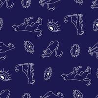 Outline Seamless Pattern of Panther Animal Eye Background for Fashion Wrapping Print Fabric vector