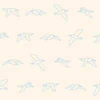 Outline Albatross Seamless Pattern Background for Print Fabric Surface Fashion Wrapping vector