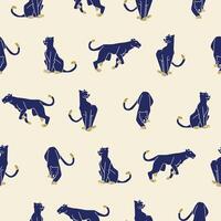 Panther Seamless Pattern Background for Print Fabric Surface Fashion Wrapping vector