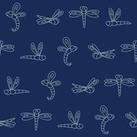 Outline Dragonfly Seamless Pattern Background for Print Fabric Surface Fashion Wrapping vector