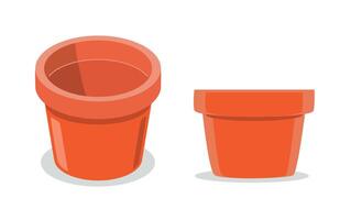 Empty Clay Flower Pots vector