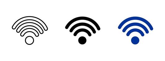 Wifi icon. Wireless signal symbol with radiating curved lines illustration. Represents internet connectivity and mobile access point symbol. Network communication and router pictogram. vector