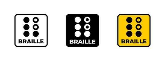 Braille sign icon. Six-dot tactile pattern label representing accessibility for blind or visually impaired readers illustration. Reading and assistive language symbol. Literacy sign. vector