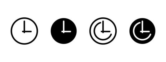 Clock icon. Analog clock face with hour and minute hands pointing at three oclock illustration. Time tracking and scheduling tool symbol. Interface time reminder sign. Watch pictogram. vector
