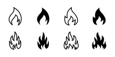 Fire icon. Stylized flame with variations of intensity and shape illustration. Represents burning, heat, and combustion in safety and emergency contexts. Suitable for hazard and energy themes. vector