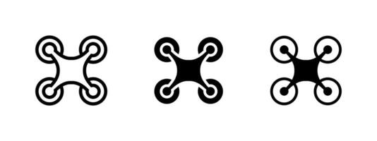 Drone icon. Top view of a quadcopter with four rotors illustration. Used in aerial photography, surveillance, and remote operations. Represents modern tech and aviation innovation. vector