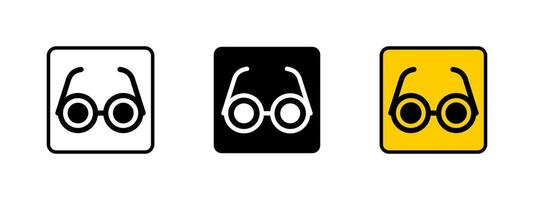Blind icon. Pair of round lenses on frames representing vision impairment illustration. Accessibility and disability support symbol. Assistive guidance sign. Vision health pictogram. vector