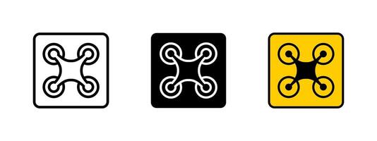 Drone icon. Sleek quadcopter with four propellers illustration. Remote aerial device symbol. Modern UAV technology sign. Aerial photography and robotics pictogram. vector