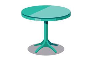 Serene Teal Round Table with Pedestal Base, Perfect for Patio or Balcony, Stylish Minimalist Design vector