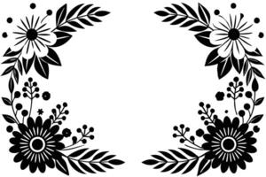 Elegant Black and White Floral Frame Design Perfect for Invitations, Cards, and Elegant Projects with a Romantic Mood vector