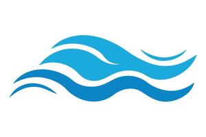 Serene Blue Waves Flowing Gracefully Across a White Background Abstract Water Design for Peaceful Mood vector