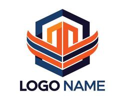 Dynamic Hexagon Logo Design with Wings Modern, Bold Branding for a Successful Enterprise - Professional digital artwork with vibrant colors and detailed composition vector