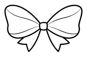 Adorable Black and White Line Art Bow Clipart A Simple, Elegant, and Cheerful Design Perfect for Coloring Pages, Crafts, and Digital Projects vector
