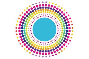 Vibrant Rainbow Dotted Circle Design Joyful, Colorful Abstract Art for Happy Backgrounds - Professional digital artwork with vibrant colors and detailed composition vector