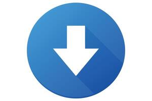 Serene Blue Circle Download Button Simple, Clean Download Arrow Icon for Website or App - Professional digital artwork with vibrant colors and detailed composition vector