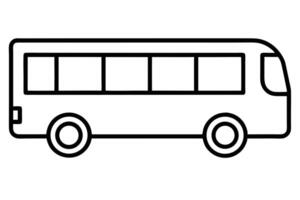 Simple Line Drawing of a Bus Traveling on a White Background, Evoking a Sense of Calm and Journey vector