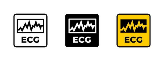 Heart icon. ECG waveform displayed inside monitor illustration. Cardiology monitoring and rhythm tracking symbol. Hospital care and patient health sign. Medical diagnostics pictogram. vector