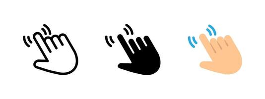 Tap icon. Human hand making tapping motion with sound waves illustration. Gesture recognition for touchscreen interaction symbol. Mobile UI control and digital input sign. Interface pictogram. vector