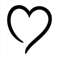 A black and white heart shape on a white background vector