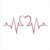 Heartbeat line with a heart shape and a heartbeat line vector