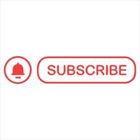 Subscribe button red icon on white background vector