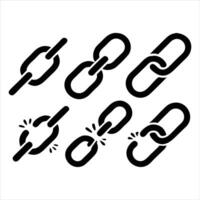 A set of chain links with different shapes vector