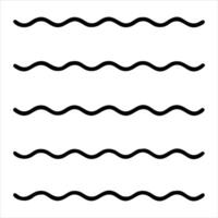 A set of black and white waves on a white background vector
